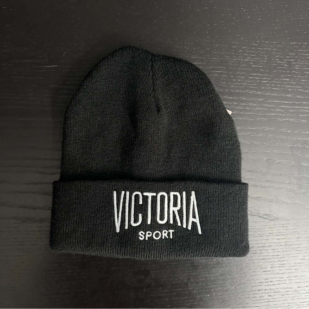 Black Victoria’s Secret sport beanie, never used with tags